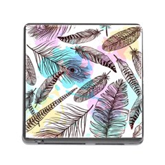 Hand Drawn Feathers Seamless Pattern Memory Card Reader (square 5 Slot)