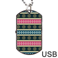 African Seamless Pattern Abstract Background Hand Drawn Dog Tag Usb Flash (one Side)