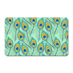 Lovely Peacock Feather Pattern With Flat Design Magnet (rectangular) by Vaneshart