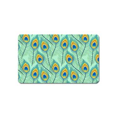 Lovely Peacock Feather Pattern With Flat Design Magnet (name Card) by Vaneshart