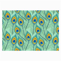 Lovely Peacock Feather Pattern With Flat Design Large Glasses Cloth by Vaneshart