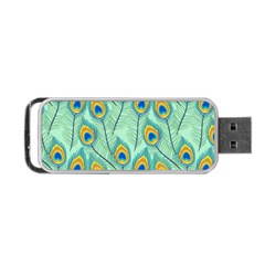 Lovely Peacock Feather Pattern With Flat Design Portable Usb Flash (two Sides) by Vaneshart