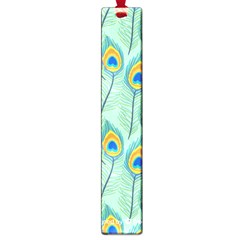 Lovely Peacock Feather Pattern With Flat Design Large Book Marks by Vaneshart