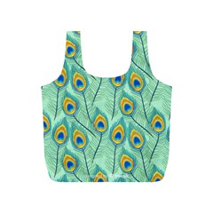 Lovely Peacock Feather Pattern With Flat Design Full Print Recycle Bag (s) by Vaneshart