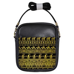 Tribal Gold Seamless Pattern With Mexican Texture Girls Sling Bag