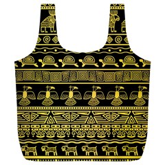 Tribal Gold Seamless Pattern With Mexican Texture Full Print Recycle Bag (xl)