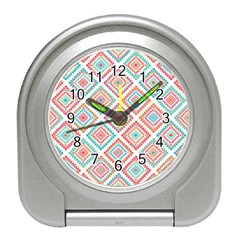 Ethnic Seamless Pattern Tribal Line Print African Mexican Indian Style Travel Alarm Clock
