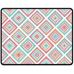 Ethnic Seamless Pattern Tribal Line Print African Mexican Indian Style Double Sided Fleece Blanket (medium) 