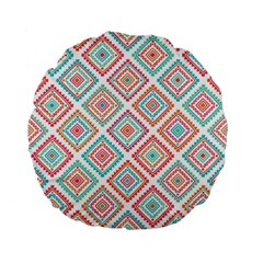 Ethnic Seamless Pattern Tribal Line Print African Mexican Indian Style Standard 15  Premium Flano Round Cushions