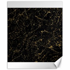 Black Marbled Surface Canvas 16  X 20  by Vaneshart