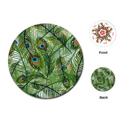 Peacock Feathers Pattern Playing Cards Single Design (round) by Vaneshart