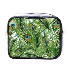 Peacock Feathers Pattern Mini Toiletries Bag (one Side)