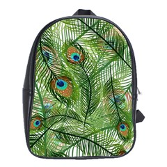 Peacock Feathers Pattern School Bag (xl)