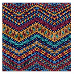 Full Color Pattern With Ethnic Ornaments Large Satin Scarf (square)