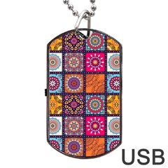 Mandala Pattern Dog Tag Usb Flash (two Sides)