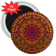 Mandala Vector Tribal Vintage Ethnic Seamless Pattern Print 3  Magnets (10 Pack) 