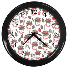 Zappwaits Flowers Wall Clock (black) by zappwaits