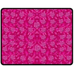 Roses And Roses A Soft Flower Bed Ornate Fleece Blanket (medium)  by pepitasart