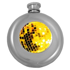 Golden Disco Ball Round Hip Flask (5 Oz) by essentialimage