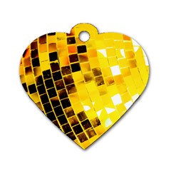 Golden Disco Ball Dog Tag Heart (one Side) by essentialimage