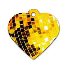 Golden Disco Ball Dog Tag Heart (two Sides) by essentialimage