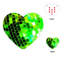 Green Disco Ball Playing Cards Single Design (heart) by essentialimage