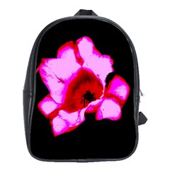 Pink And Red Tulip School Bag (large) by okhismakingart