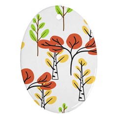 Tree Autumn Forest Landscape Ornament (oval)