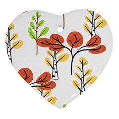 Tree Autumn Forest Landscape Ornament (heart)