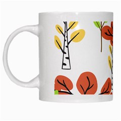 Tree Autumn Forest Landscape White Mugs