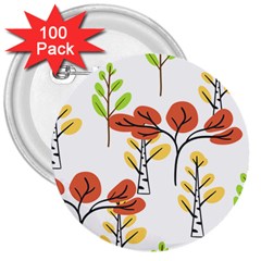 Tree Autumn Forest Landscape 3  Buttons (100 Pack) 