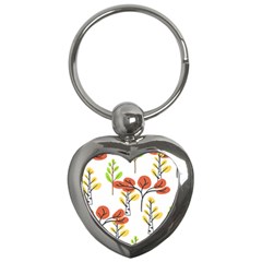 Tree Autumn Forest Landscape Key Chain (heart) by Mariart