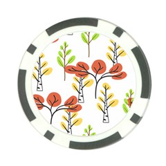 Tree Autumn Forest Landscape Poker Chip Card Guard