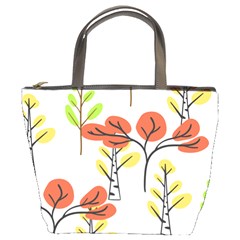 Tree Autumn Forest Landscape Bucket Bag by Mariart