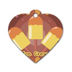 Cream Sweet Icecream Dog Tag Heart (one Side) by Bajindul