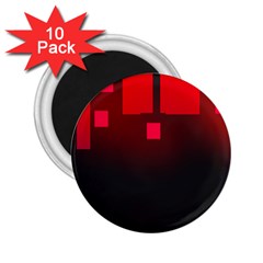 Light Neon City Buildings Sky Red 2 25  Magnets (10 Pack)  by HermanTelo