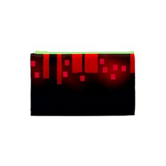 Light Neon City Buildings Sky Red Cosmetic Bag (xs) by HermanTelo