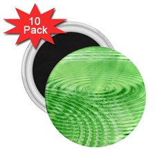 Wave Concentric Circle Green 2 25  Magnets (10 Pack)  by HermanTelo