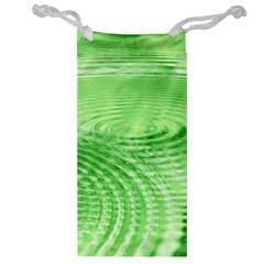 Wave Concentric Circle Green Jewelry Bag by HermanTelo