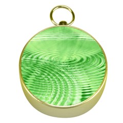 Wave Concentric Circle Green Gold Compasses