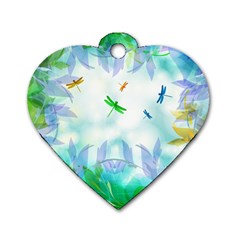 Scrapbooking Tropical Pattern Dog Tag Heart (one Side) by HermanTelo