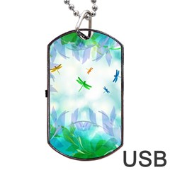 Scrapbooking Tropical Pattern Dog Tag Usb Flash (two Sides)