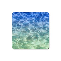 Water Blue Transparent Crystal Square Magnet by HermanTelo