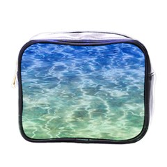 Water Blue Transparent Crystal Mini Toiletries Bag (one Side) by HermanTelo