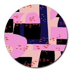 Vibrant Tropical Dot Patterns Round Mousepads