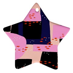 Vibrant Tropical Dot Patterns Star Ornament (Two Sides)