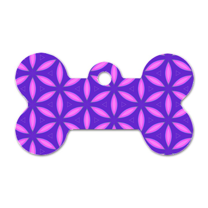 Pattern Texture Backgrounds Purple Dog Tag Bone (Two Sides)