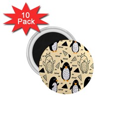 Hand Drawn Penguin Doodle Pattern 1 75  Magnets (10 Pack) 