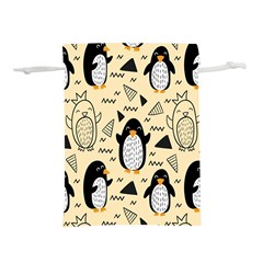Hand Drawn Penguin Doodle Pattern Lightweight Drawstring Pouch (l) by Vaneshart