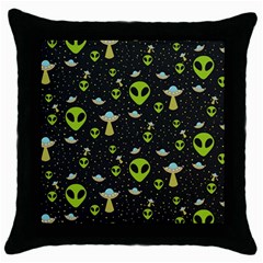 Alien Ufo Pattern Throw Pillow Case (black)